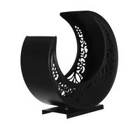 Toyvian Plateau de Service Décoratif en Métal Noir Forme Lune Ajourée 3D Croissant Islamique, Support Multifonction pour Fruits, Desserts et Organisation de Comptoir, Déco Table Ramadan