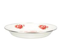Toyvian Plateau de Service Émaillé Épais Rouge « Rose Éclatante » 34 Cm, Assiette Vintage Multifonction pour Thé, Fruits Secs et Collations, Plat de Rangement Décoratif pour Maison