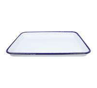 Toyvian Plateau Rectangulaire Émaillé Blanc 28X39X28 CM Plateau de Service Alimentaire Polyvalent Planche à Apéritifs de Table Basse Décoratif Cuisine et Laboratoire