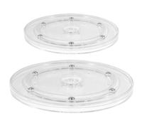 Toyvian Plateau Tournant 2 Pièces Plastique Transparent 4 Pouces, Design Simple, Rotation 360 Degrés Platine Ronde Fiable pour Exposition et Rangement