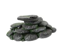 Toyvian Plateforme Escalade pour Tortue Résine avec Cachette et Décor Galets Accessoire Habitat Aquarium pour Tortues et Reptiles