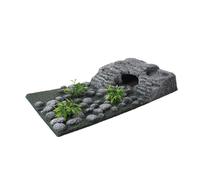 Toyvian Plateforme Tortue Aquatique avec Rampe Escalade et Ventouses Terrasse Repos pour Tortues Lézards et Amphibiens Support Exercice et Zone Confort Décoration Compacte pour Aquarium