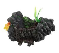 Toyvian Plateforme Tortue Résine Multi Usage avec Cachette Abri Reptiles pour Terrarium et Aquarium Support Descalade et Décor pour Tortues Lézards et Serpents