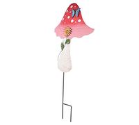 Toyvian Plugin de Champignons métalliques Rester pour Ornement pelouse Patio enjeux Plante Exterieur piquets de Jardin décoratifs décor extérieur Le Fer Rosy