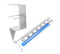 Toyvian Pluviomètre avec Support Acier Inoxydable pour Jardin Extérieur Outil De Mesure Pluie pour Cour Pelouse Et Patio Installation Facile Et Résistante Aux Intempéries