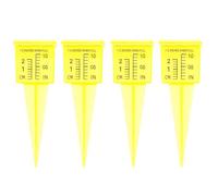 Toyvian Pluviomètre de 3,8 Cm (1,5 Pouce), Lot de 4 Gobelets Doseurs en Plastique à Large Ouverture, pour L'arrosage du Jardin, de La Pelouse Et de La Cour, Jaune.