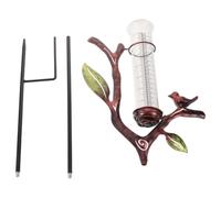 Toyvian Pluviomètre Résistant aux Intempéries avec Double Échelle en Fer Design Feuille Métallique Élégant, Installation Facile au Sol pour Jardin et Pelouse