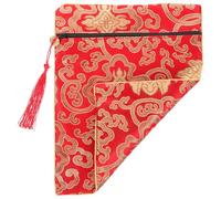 Toyvian Pochette en soie brocart rouge pour bouddhistes avec anse espace pour textes sacrés et documents organisateur polyvalent pour bible et écrits religieux