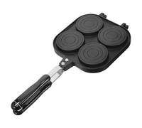 Toyvian Poêle à Œufs Antiadhésive à Quatre Trous 24 Cm Double Face en Alliage D'aluminium, Cuisson Uniforme pour Hamburger et Omelette, Ustensile Cuisine Pratique pour Style Aléatoire