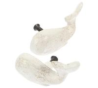 Toyvian Poignée de Meuble Baleine Blanche en Fonte, Lot de 2