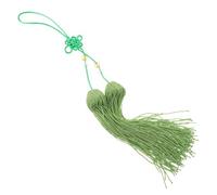 Toyvian Pompon Chinois Vert en Fil de Soie Léger avec Nœud Chinois Traditionnel pour Décoration d'arts Martiaux et Épée de Tai Chi, Accessoire Élégant et Lisse