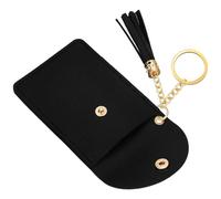 Toyvian Porte-Cartes Crédit Petit Format Cuir PU Anneau Porte-Clés, Pochette Compacte pour Cartes d'Identité et Clés, pour Usage Quotidien et Voyages