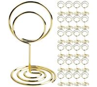 Toyvian Porte-Cartes de Table Accessoires Fiables 25pcs en Fil d'acier Carbone Or, Supports pour Numéros et Mémos pour Mariage et Fête Bureau