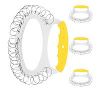 Toyvian Porte-clés 28 emplacements 4 pièces en plastique et acier inoxydable avec poignée pour organisation clés appartement et véhicule, adapté personnel de maintenance