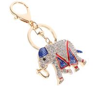 Toyvian Porte-clés Éléphant en Alliage de Zinc et Cristaux Bleus, Accessoire Décoratif Coloré et Symbole Signifiant, pour Paquet à Main ou Paquet à Dos