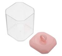 Toyvian Porte-Cotons-tiges Petit Format avec Couvercle, Boîte de Rangement Rose pour Cotons Démaquillants et Cure-Dents, Récipient Hermétique pour Organisation Salle de Bain et Bureau,