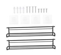 Toyvian Porte-Épices Mural sans Perçage 2 Pièces Étagère à Épices en Fer Noir Organisateur d'Épices Robuste et Léger Rangement la Cuisine Polyvalent pour Bouteilles et Flacons