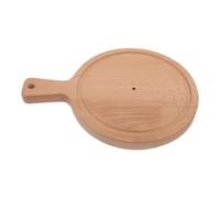 Toyvian Porte-fromage Rond en Bois Beige avec Poignée, Base Antidérapante Multifonction pour Râpe à Fromage, Plateau de Présentation Minimaliste Cuisine et Affichage Alimentaire