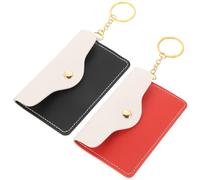 Toyvian Porte-Monnaie en PU Lot de 2 Clip Porte-Clés, Mini Porte-Cartes Multifonction pour Garçon et Filles et Écoliers, Pochette de Rangement pour Cartes d'Identité en Voyage