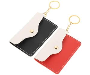 Toyvian Porte-Monnaie en PU Lot de 2 Clip Porte-Clés, Mini Porte-Cartes Multifonction pour Garçon et Filles et Écoliers, Pochette de Rangement pour Cartes d'Identité en Voyage