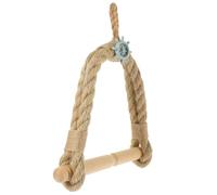 Toyvian Porte-Papier Toilette Mural en Bois Et Rotin Tressé, Style Méditerranéen, Support Suspendu sans Perçage, pour Salle De Bain Rustique Et Déco Bohème, Accessoire Pratique Et Solide