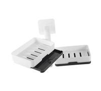 Toyvian Porte-Savon Mural Rotatif sans Perçage Support Savon Compact PP Résistant Étagère Salle de Bain Murale Multifonction pour Lavabo Fixation Solide sans Vis
