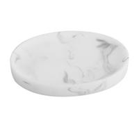 Toyvian Porte-Savon Salle de Bain Marbre Blanc à Motif Élégant Plateau Simple pour Lavabo Support Savon Drainant Polyvalent pour Maison et Hôtel