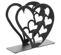 Toyvian Porte-serviettes Autoportant en Fer Noir Design Cœur, Accès Pratique et Décoration Stylée pour Tables à Manger et Maisons