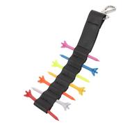 Toyvian Porte-Tees de Golf Noir PU avec Porte-clés Organisateur Portable Suspendu Emplacements Étui Long Résistant pour Sacs et Ceintures pour Practice et Parcours