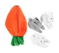 Toyvian Portefeuille Lapin Lapin réaliste Peluche poupée de Patch de Chou Ornement de Carotte à Main Lapin pour Les Filles Organisateur de Bureau Lapin Porte Stylo Lapin Chiffon