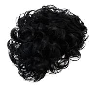 Toyvian Postiche Bou Courte Synthétique Noire Résistante la Chaleur pour Hommes, Lavable à L'Eau Froide, Usage Quotidien et Cosplay