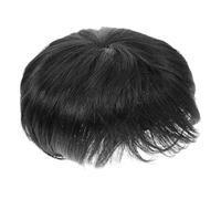 Toyvian Postiche Courte Noire pour Homme Chauve Postiche Léger et Confortable Effet Naturel Patch Capillaire Toupet Usage Quotidien et Événements Sociaux