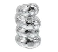 Toyvian Pot de Fleurs Spirale Miroir Disco Argenté Vase Boule Ondulé Décoratif Multi-usages pour Centres de Table Fête, Décoration Intérieure et Support Plantes, Vase Bouteille à Fleurs