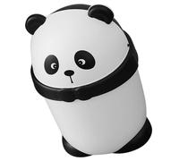 Toyvian Poubelle à Déchets Pivotante en Plastique avec Couvercle à Clapet, Design Panda Mignon, Grosse Capacité, Cuisine, Salle de Bain et Chambre, Corbeille Fonctionnelle et Décorative
