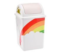 Toyvian Poubelle Arc-en-ciel en Plastique Couvercle à Bascule, Taille Compacte, pour Chambre, la Cuisine et Salle de Bain, Porte-poubelle Ménagère Colorée et Pratique, Conteneur à Déchets