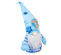Toyvian Poupée GNOME en Peluche Décoration de Table Été Bleu Clair Chapeau Étoile de Mer Ornement de Bureau et Maison Accessoire Présent Vacances Décorations de Poupées Gnomes en