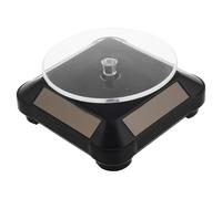 Toyvian Présentoir à Bijoux Rotatif Solaire en ABS Noir Plateau Tournant Motorisé pour Exposition et Décoration Support Automatique Polyvalent pour Bijouteries Boutiques et