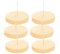 Toyvian Présentoir pour Poupées en Feutre Socle en Bois Rond 5 CM Épaisseur 1 CM Support Métal Solide Lot de 6 sets de Pièces pour Exposition DIY Accessoires Figurines Crochet