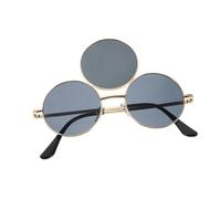 Toyvian Punk Oversized Novelty Sunglasses For Adults Round Triple Circle Frame Cool Cosplay And Themed Party Accessory For Stage Performance And Street Photography