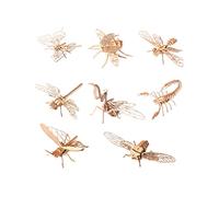 Toyvian Puzzle 3D Bois Animaux Insectes, 8pièces Colorier Jouet Éducatif DIY pour Garçon Fille Modèle De Figure Insecte Bois Améliorez La Parent garçon Fille Communication sans Colle Ni Outils