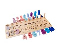 Toyvian Puzzle Bois Éducatif pour Tout-Petits Jeu Apprentissage des Chiffres Formes Géométriques et Couleurs Montessori pour Garçons et Filles Ans