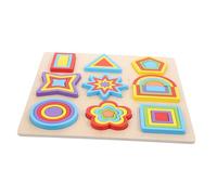 Toyvian Puzzle Bois Montessori Jeu Éducatif de Formes Géométriques pour Garçon Fille Blocs Bois Colorés pour Apprentissage Cognitif Développement Motricité et Reconnaissance des Couleurs