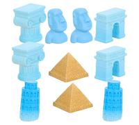 Toyvian Pyramide, Tour de Pise, Statue Moaï, Arc de Triomphe, Colonne Romaine Décor Artistique pour Maison de Poupée, Maquette Micro-Paysage, Figurines de Construction d'Aquariums