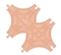 Toyvian Rail de Train en Bois 2 pièces : Accessoires d'extension de Voie à aiguillages Multiples pour Jeu ferroviaire Miniature - pour Une Interaction familiale et des Moments de Jeu Amusants