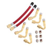Toyvian Rallonge Valve Pneu Adaptable avec Tuyau Inflation Portable Extension Tige Valve Coudée pour Voiture Trottinette Kit Accessoire Gonflage Compact