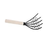Toyvian Râteau à Coquillages de Plage en Acier au Carbone avec Manche en Bois 26x12,5 Cm, Résistant la Corrosion, Outil Multifonction pour Activités Familiales et Pierres de Plage