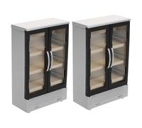 Toyvian Réfrigérateur Jouet 2 pièces : Mini réfrigérateur Jouet pour Accessoires de décor de Maison de poupée - Réfrigérateur Miniature Portable à Double Porte pour Jeux de rôle pour