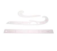 Toyvian Règle de couture patchwork 3 pièces en plastique pour débutants avec découpe courbe, idéale pour création de patrons et projets artisanaux