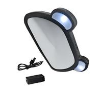 Toyvian Rétroviseur Arrière pour Bébé Lumière LED et Télécommande, Structure Rotative en Abs et Verre, Rechargeable USB pour Observation Sécurisée en Voiture