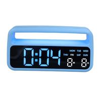 Toyvian Réveil Portatif avec Lumière D'Ambiance Horloge Numérique pour Salon Petite Horloge De Chevet pour Chambre De Fille Bleu Ciel